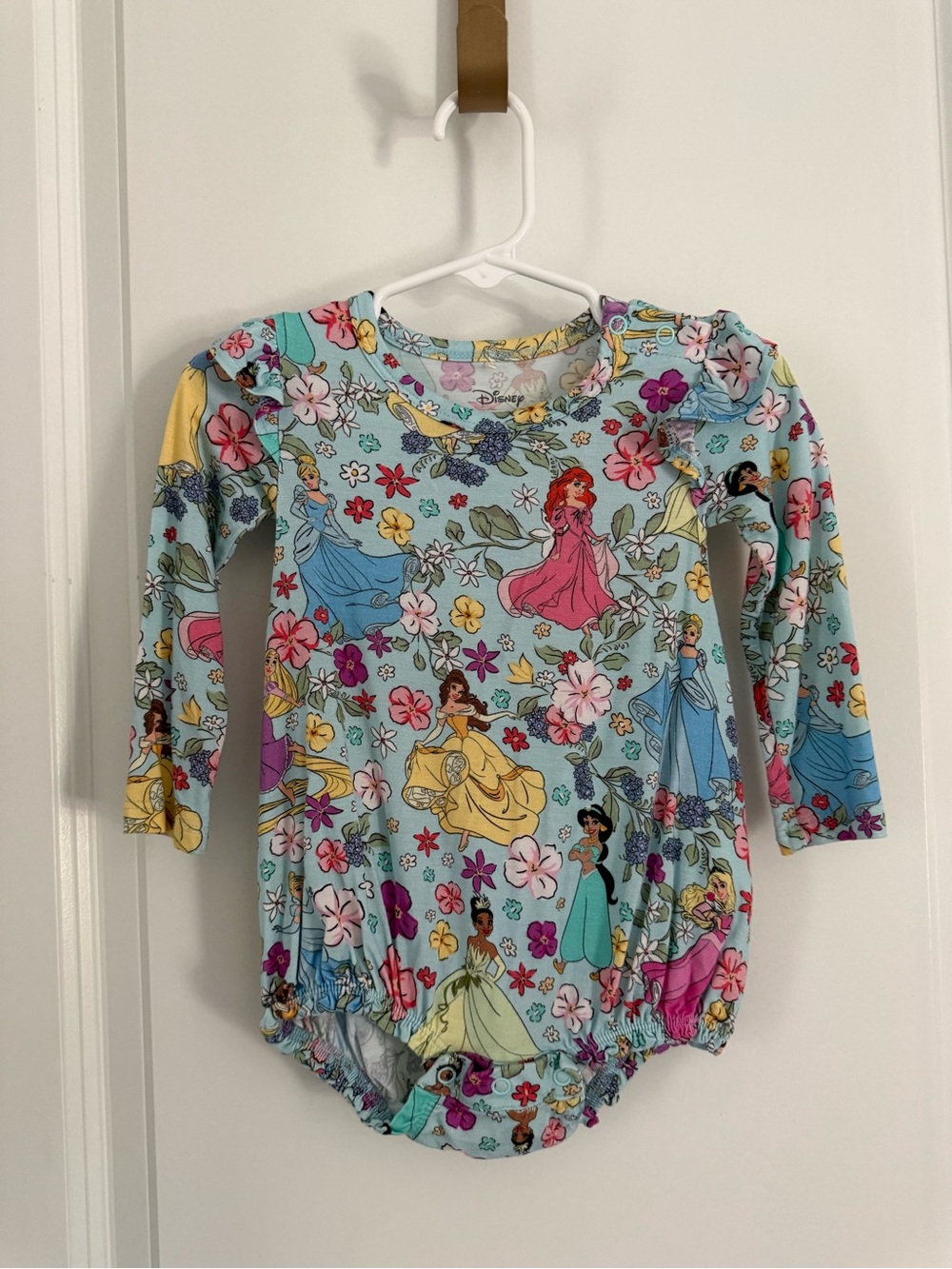 Posh Peanut Disney Princess Floral Bodysuit - Light Blue, Pink, Yellow